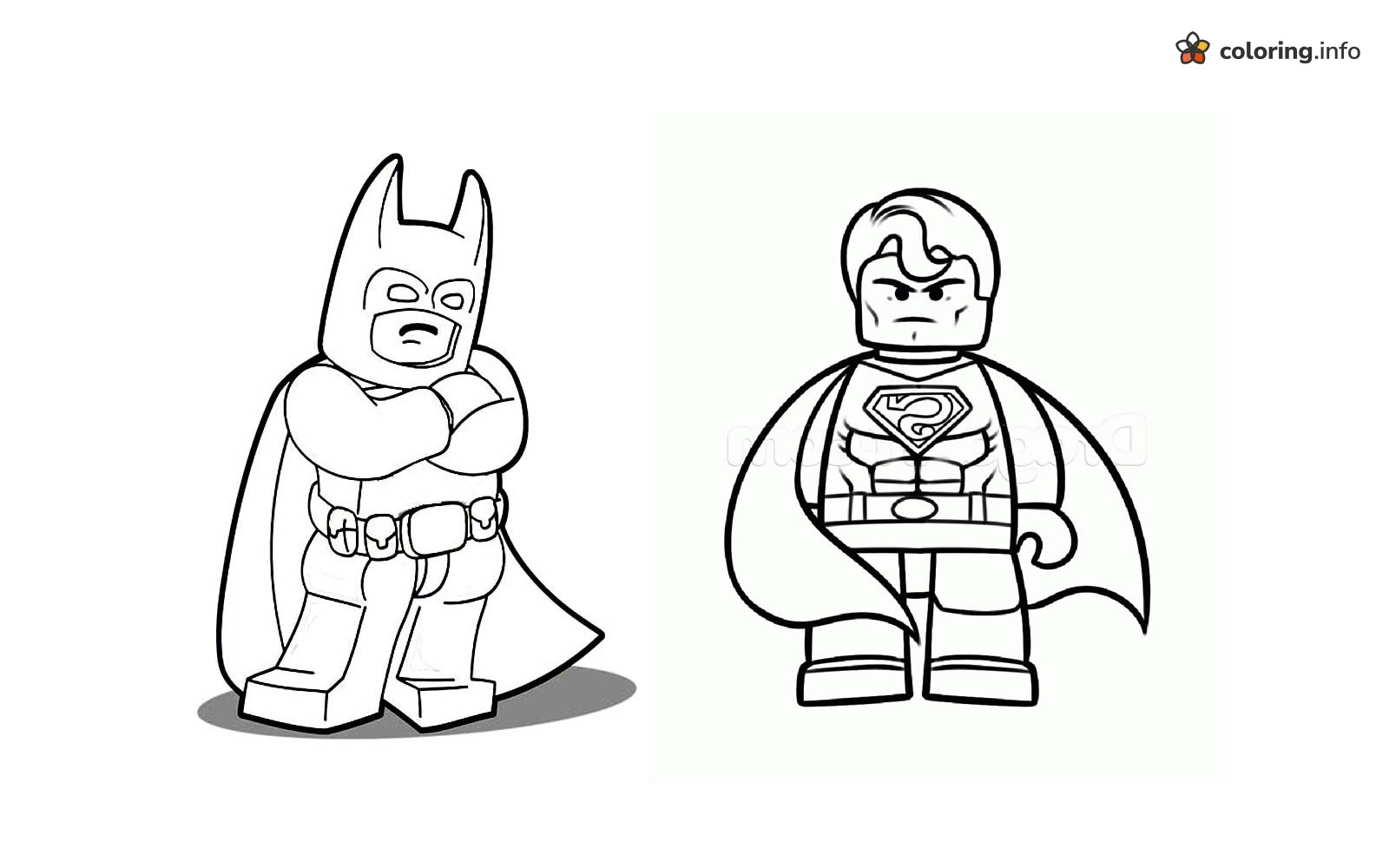 Lego Batman and Superman Side by Side coloring page Lego Batman and Superman Side by Side coloring page
