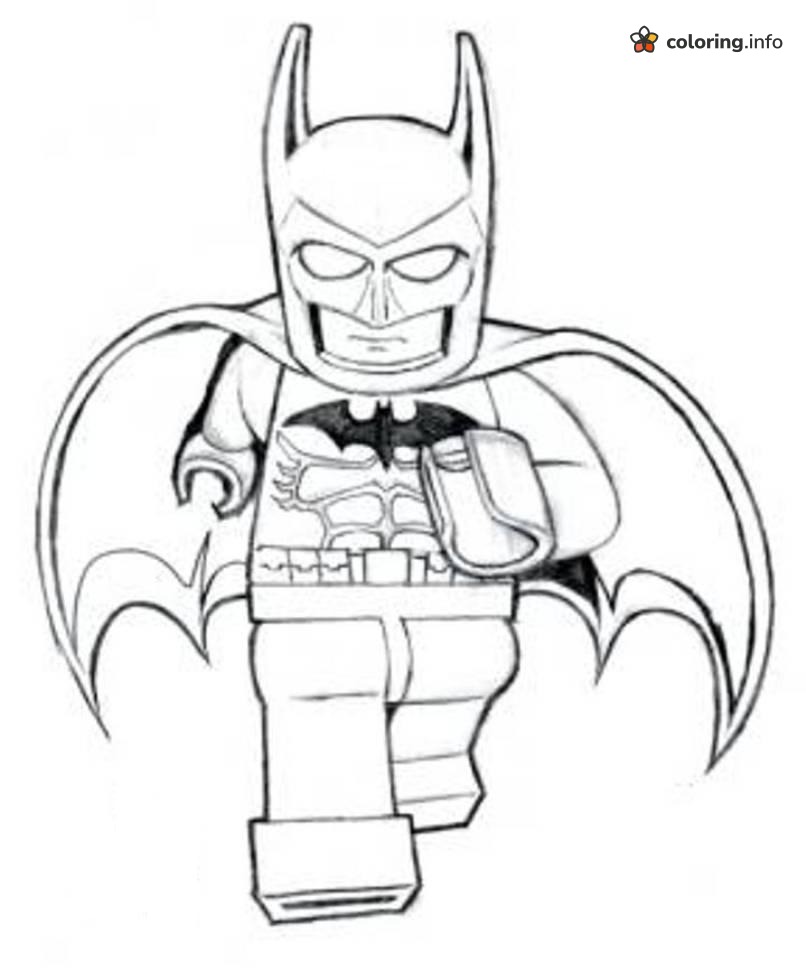 Marching Lego Batman With a Wide Cape coloring page Marching Lego Batman With a Wide Cape coloring page