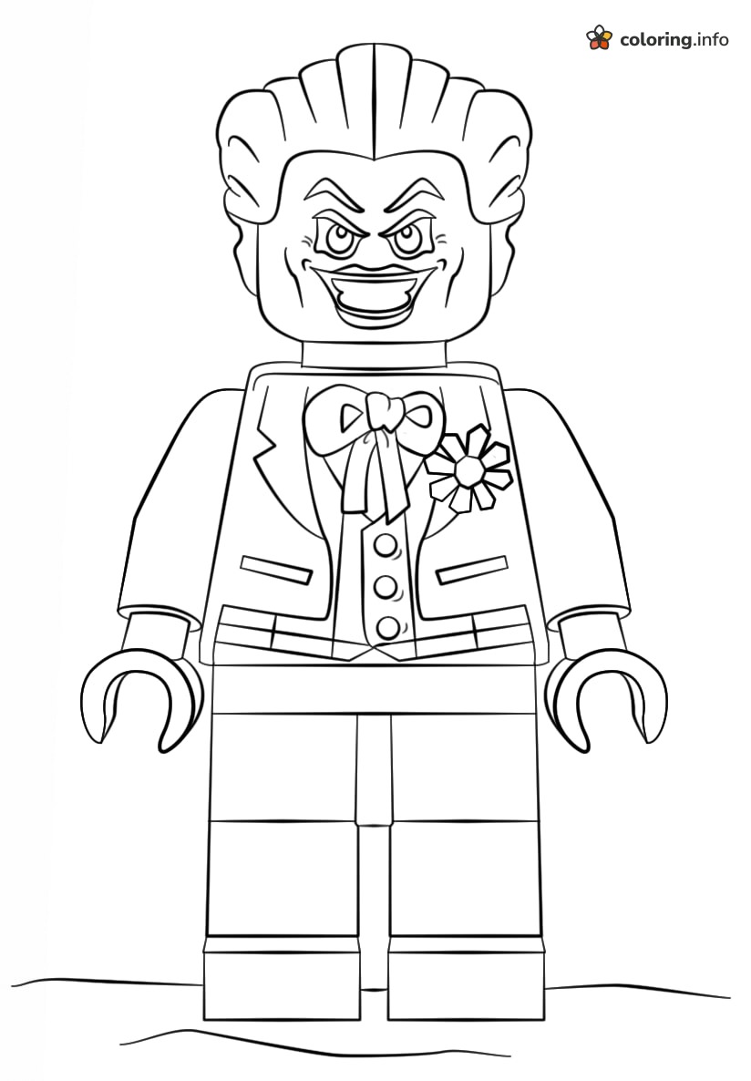 Grinning Joker Minifigure for Lego Batman Fans coloring page Grinning Joker Minifigure for Lego Batman Fans coloring page