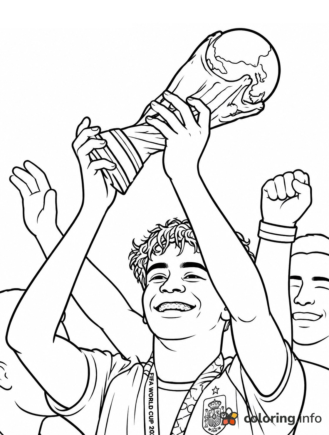 Lifting the World Cup Trophy coloring page Lifting the World Cup Trophy coloring page