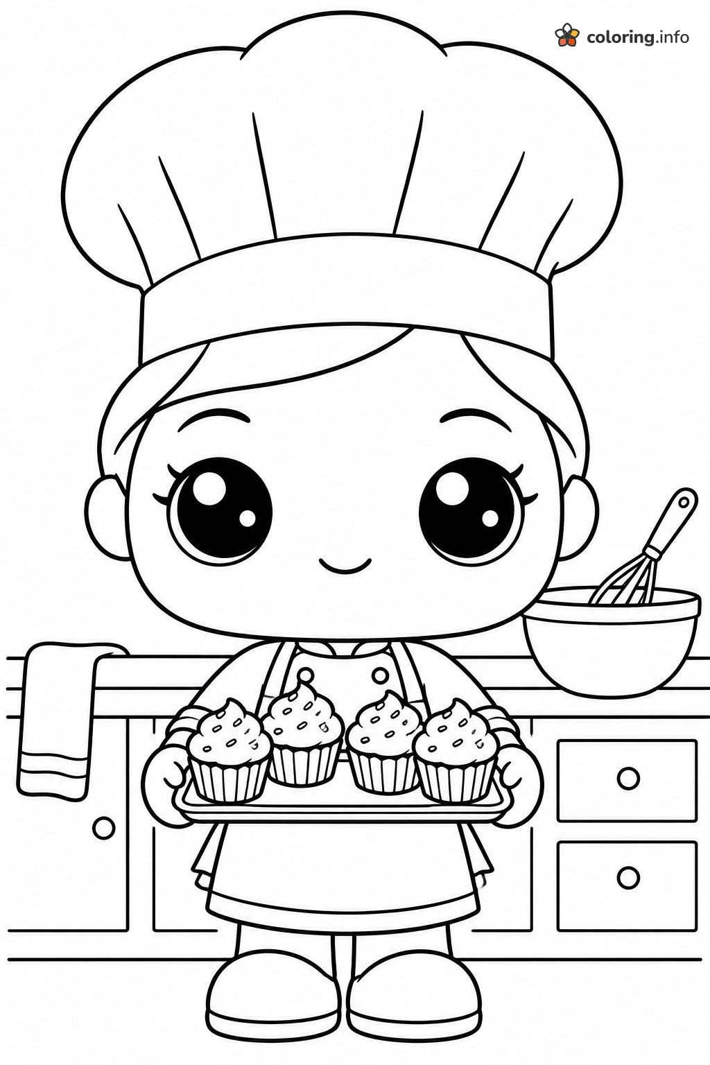 Cupcake Baker Funko Pop! Chef coloring page Cupcake Baker Funko Pop! Chef coloring page