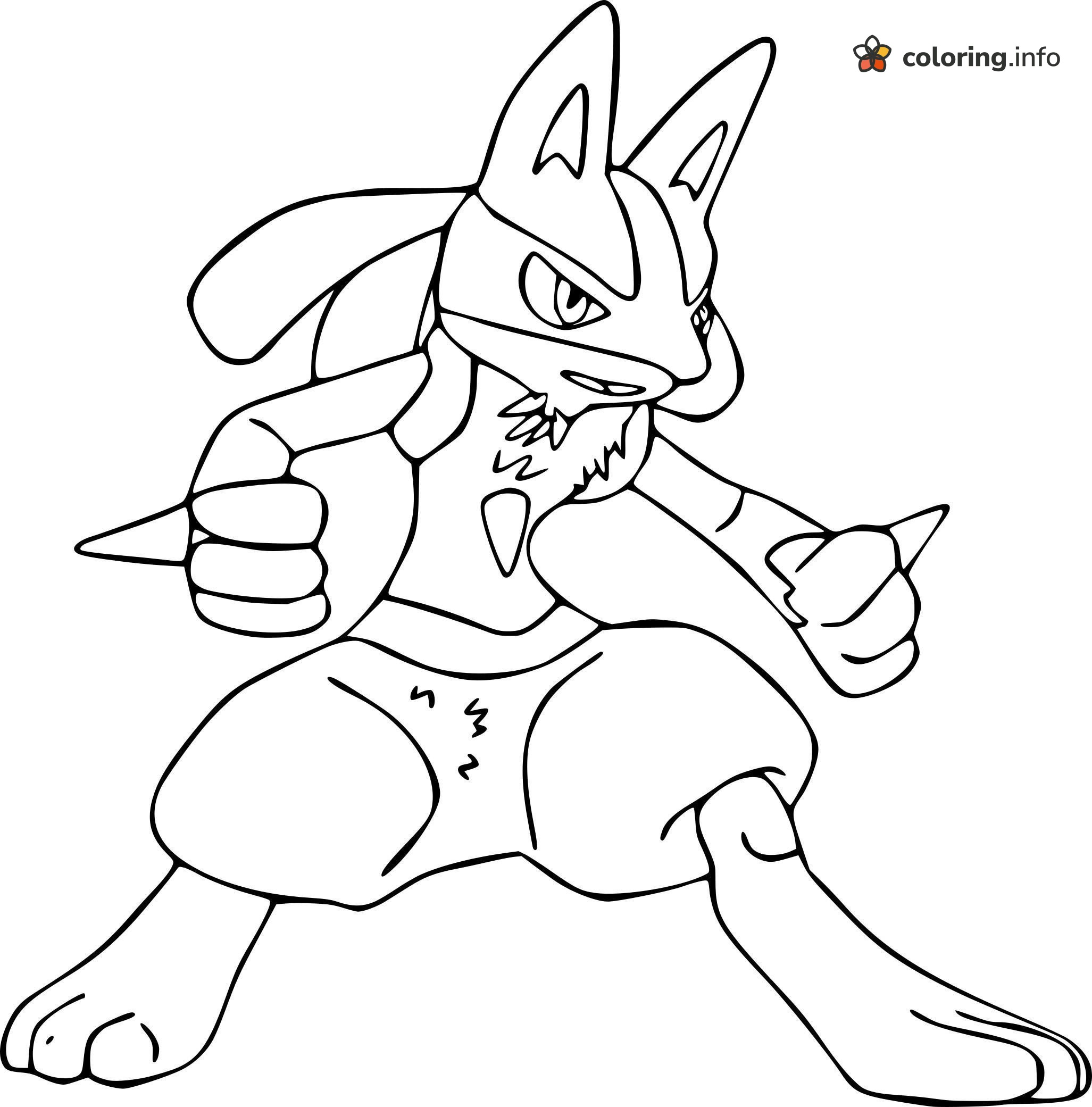 Lucario Ready to Fight Pokémon Page coloring page Lucario Ready to Fight Pokémon Page coloring page
