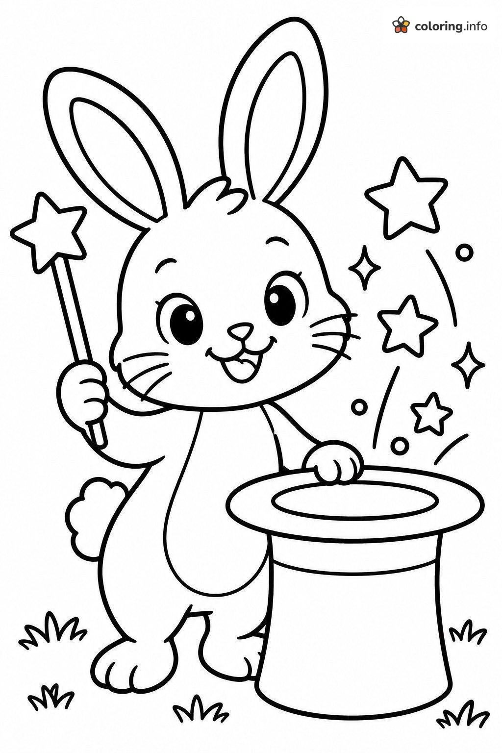 Magic Bunny and Top Hat Trick, True and the Rainbow Kingdom coloring page Magic Bunny and Top Hat Trick, True and the Rainbow Kingdom coloring page