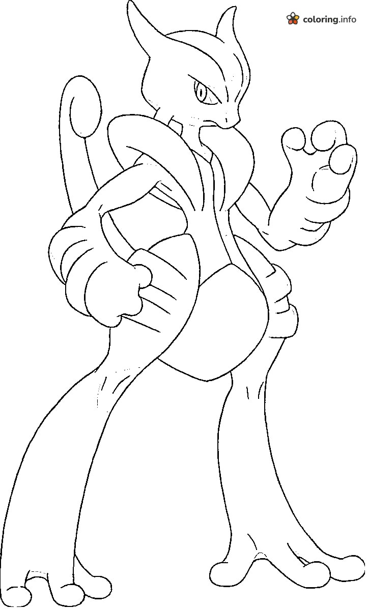 Mega Mewtwo X Battle Stance Legendary Pokémon Page coloring page Mega Mewtwo X Battle Stance Legendary Pokémon Page coloring page
