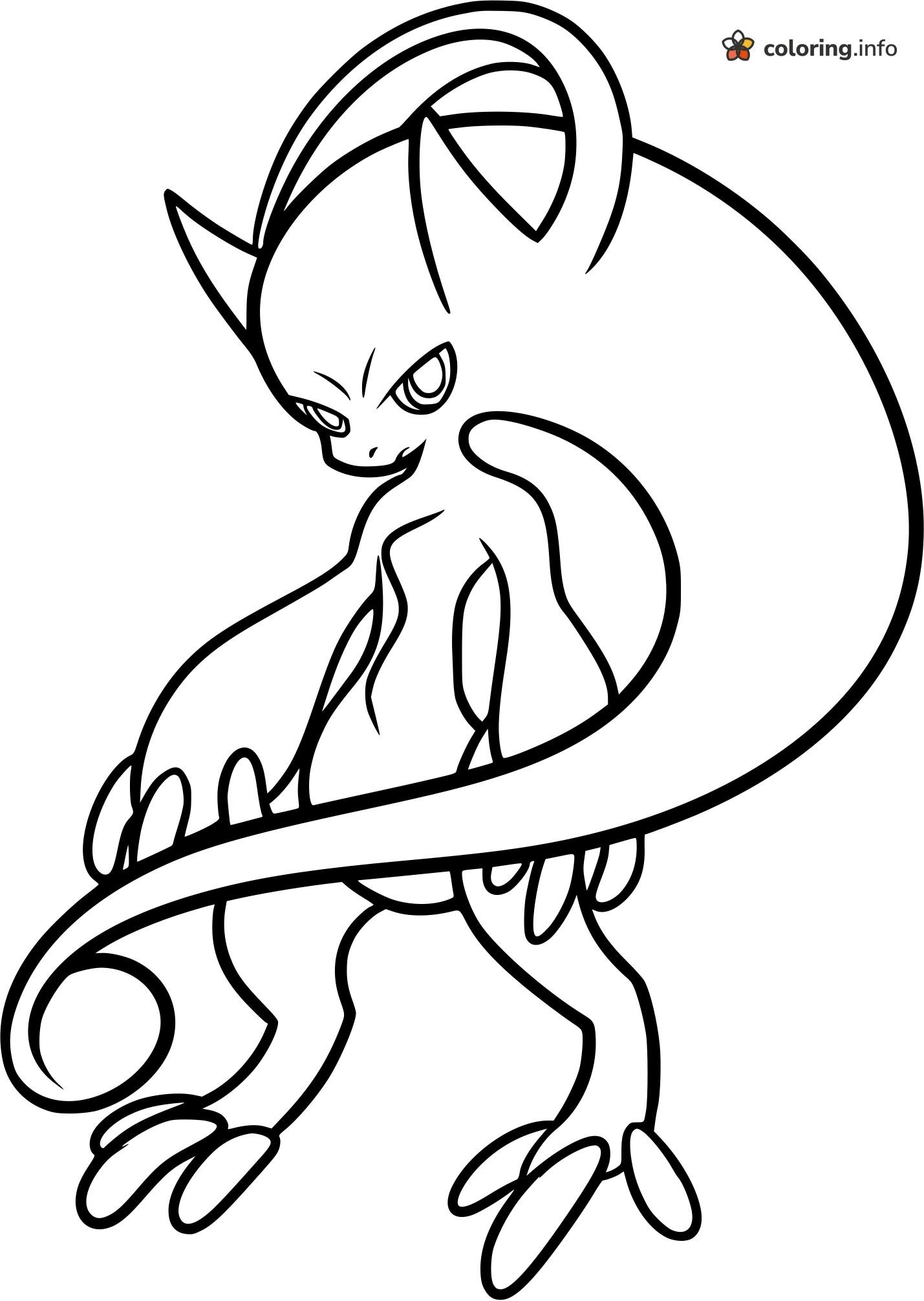 Long-Tailed Mega Mewtwo Y Pokémon coloring page Long-Tailed Mega Mewtwo Y Pokémon coloring page