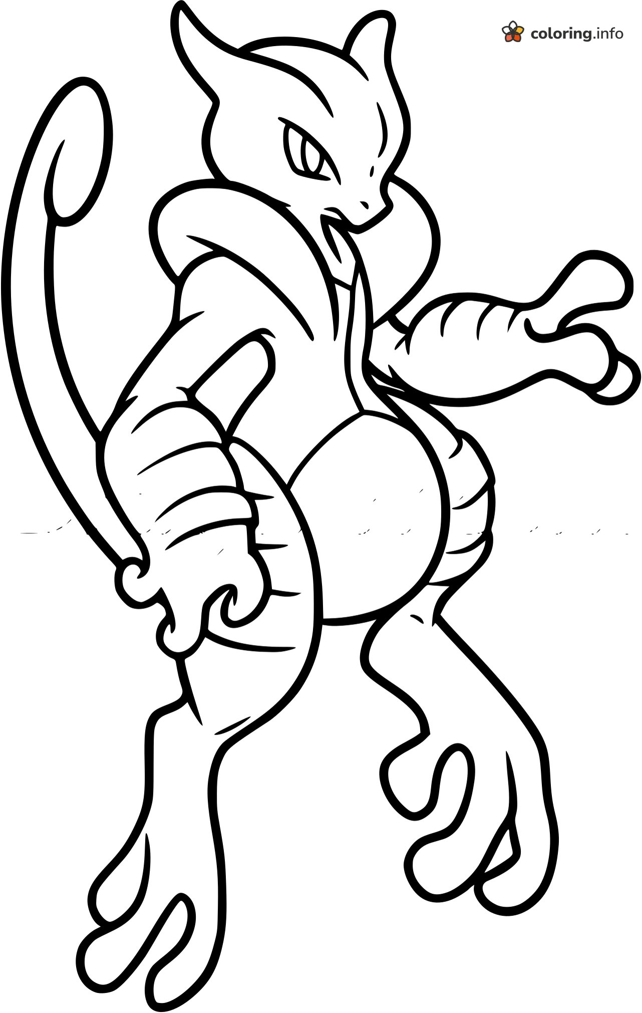 Mewtwo Looking Back Over Its Shoulder, Pokémon Page coloring page Mewtwo Looking Back Over Its Shoulder, Pokémon Page coloring page