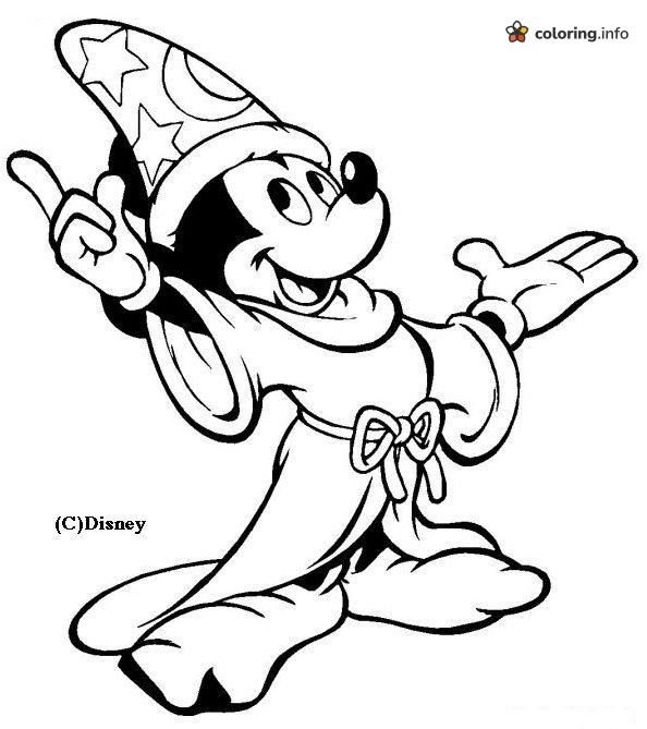 Sorcerer's Apprentice Mickey Mouse Pointing Finger Up coloring page Sorcerer's Apprentice Mickey Mouse Pointing Finger Up coloring page