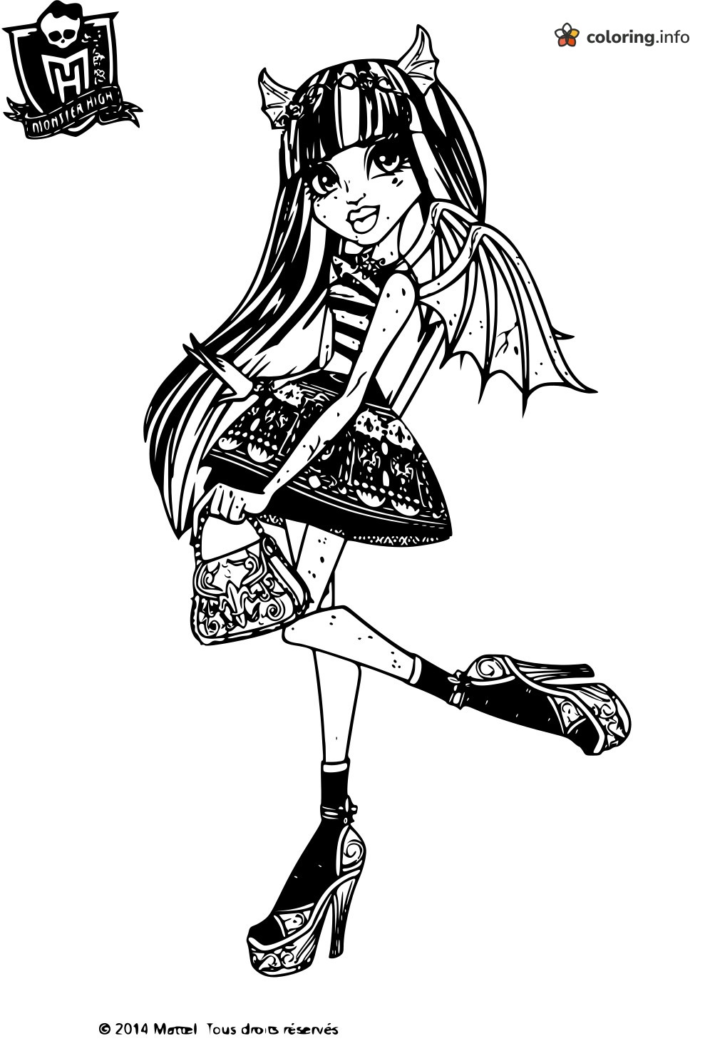 Winged Monster High Doll Kicking Up a Heel coloring page Winged Monster High Doll Kicking Up a Heel coloring page