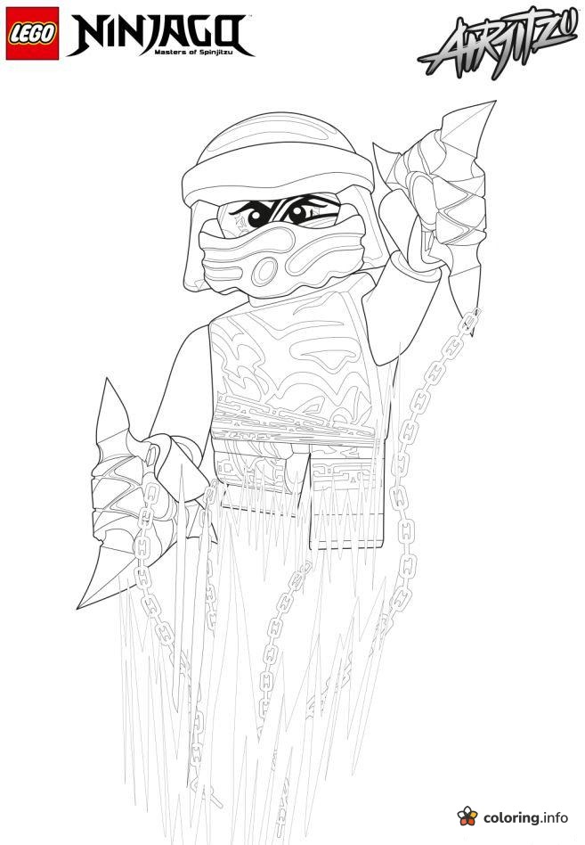 Airjitzu Ninjago Ninja With Spiked Claws and Chains coloring page Airjitzu Ninjago Ninja With Spiked Claws and Chains coloring page