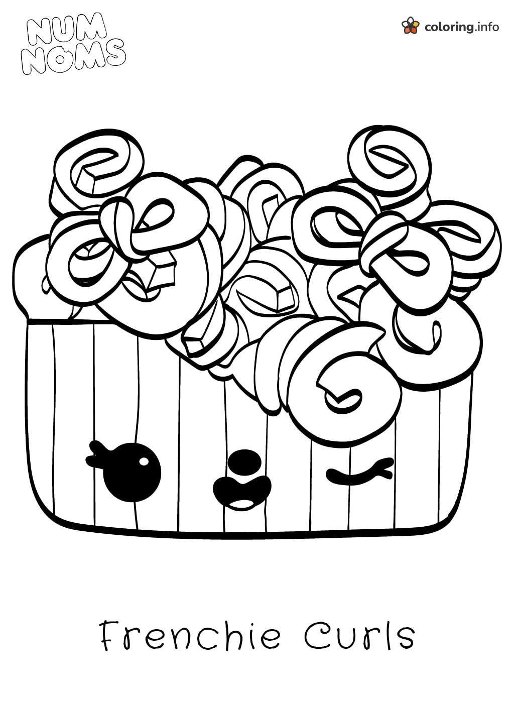 Frenchie Curls Fry Cup Num Noms Page coloring page Frenchie Curls Fry Cup Num Noms Page coloring page
