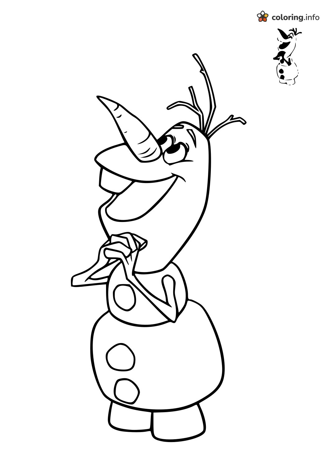 Hopeful Olaf Snowman Page for Disney Christmas Fans coloring page Hopeful Olaf Snowman Page for Disney Christmas Fans coloring page