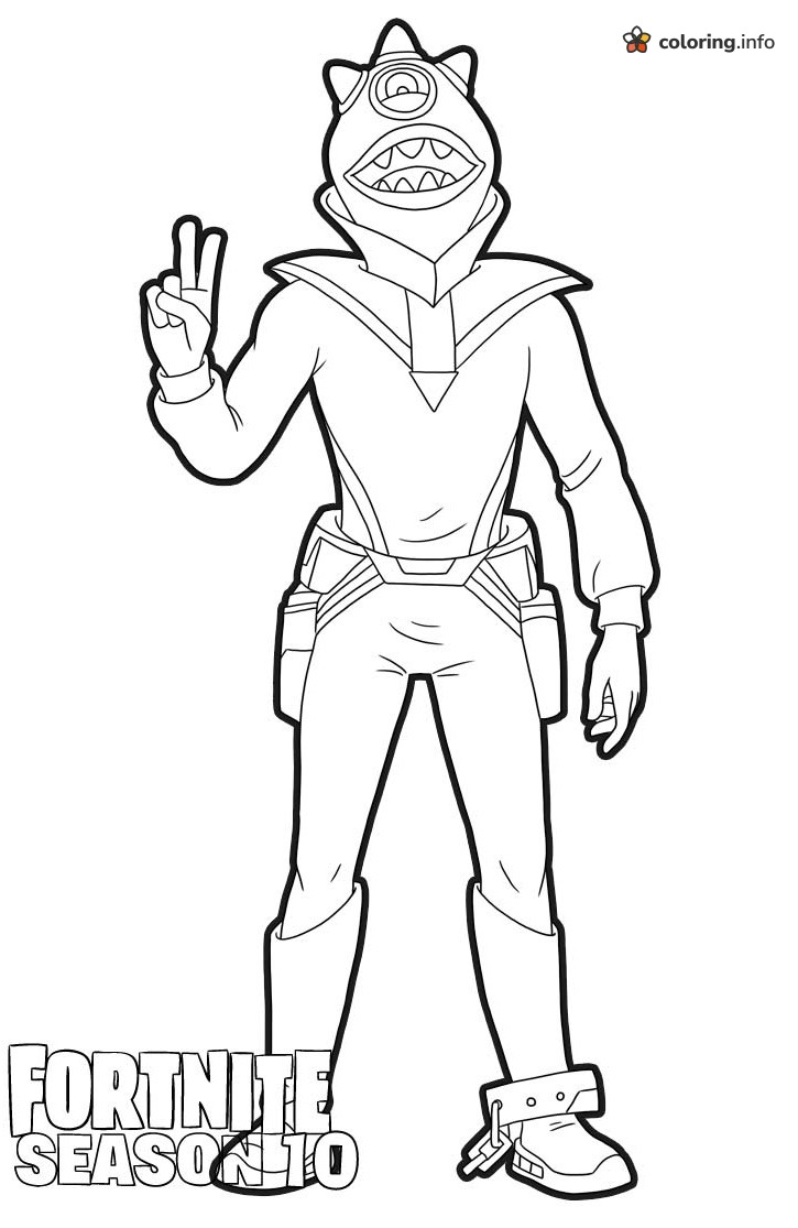 One-Eyed Peace Sign Fortnite Character coloring page One-Eyed Peace Sign Fortnite Character coloring page