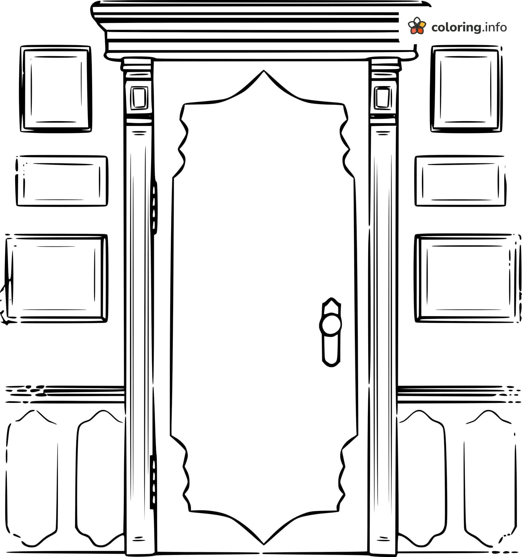 Ornate Door and Empty Picture Frames, Encanto Page coloring page Ornate Door and Empty Picture Frames, Encanto Page coloring page