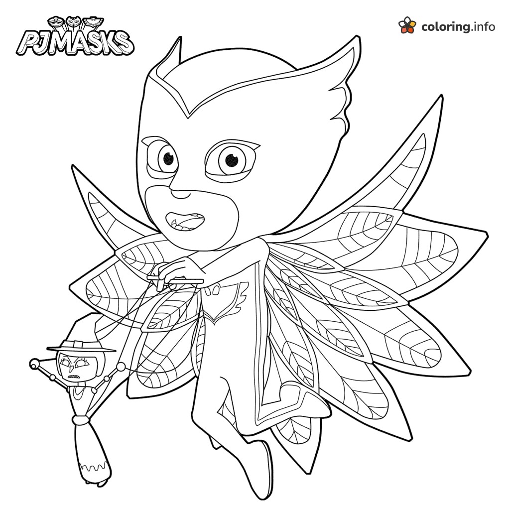Swooping Owlette With Romeo Puppet, PJ Masks Page coloring page Swooping Owlette With Romeo Puppet, PJ Masks Page coloring page
