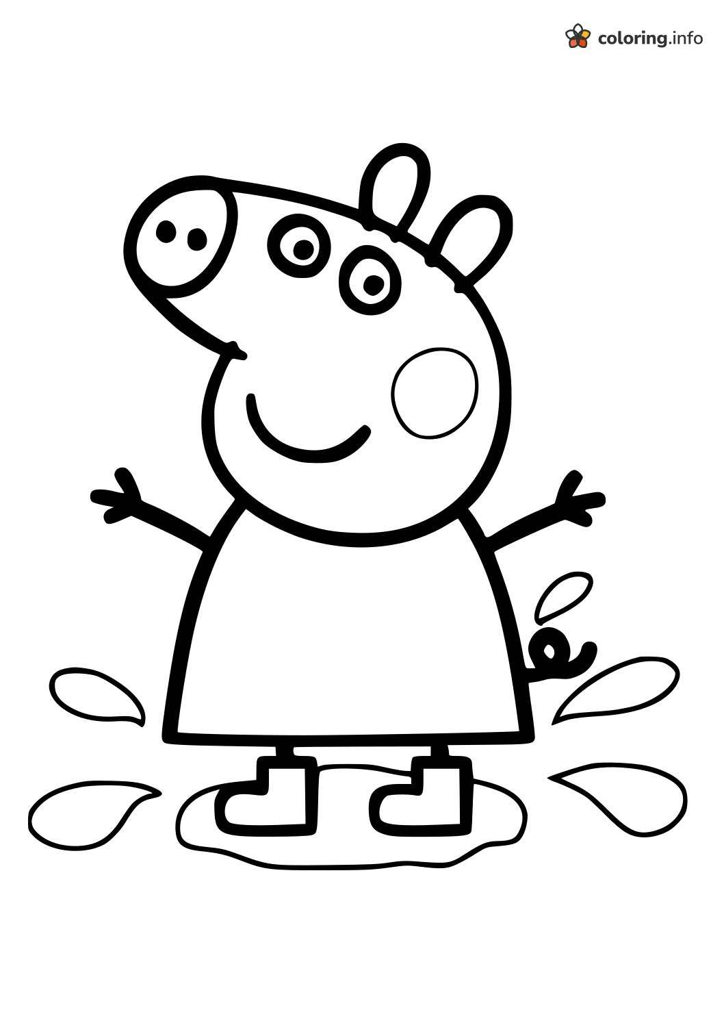 Rain Boots and a Puddle for Peppa Pig coloring page Rain Boots and a Puddle for Peppa Pig coloring page