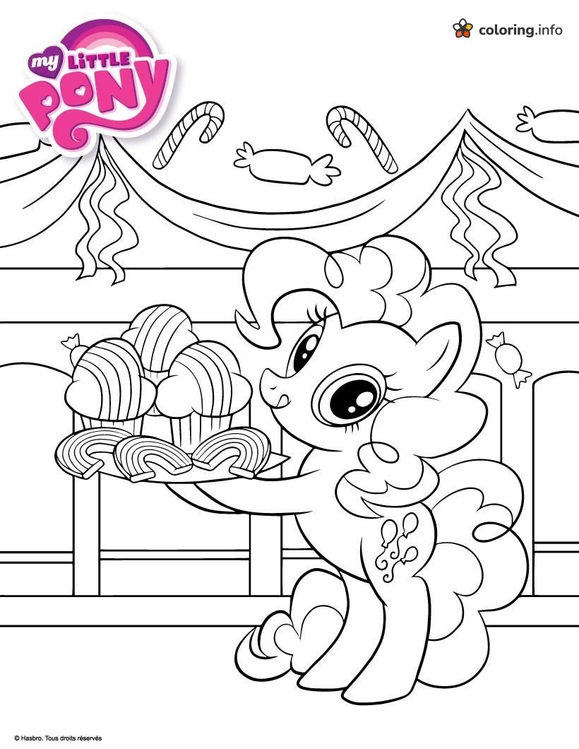 Pinkie Pie's Cupcake Party in My Little Pony Coloring Pinkie Pie's Cupcake Party in My Little Pony Coloring