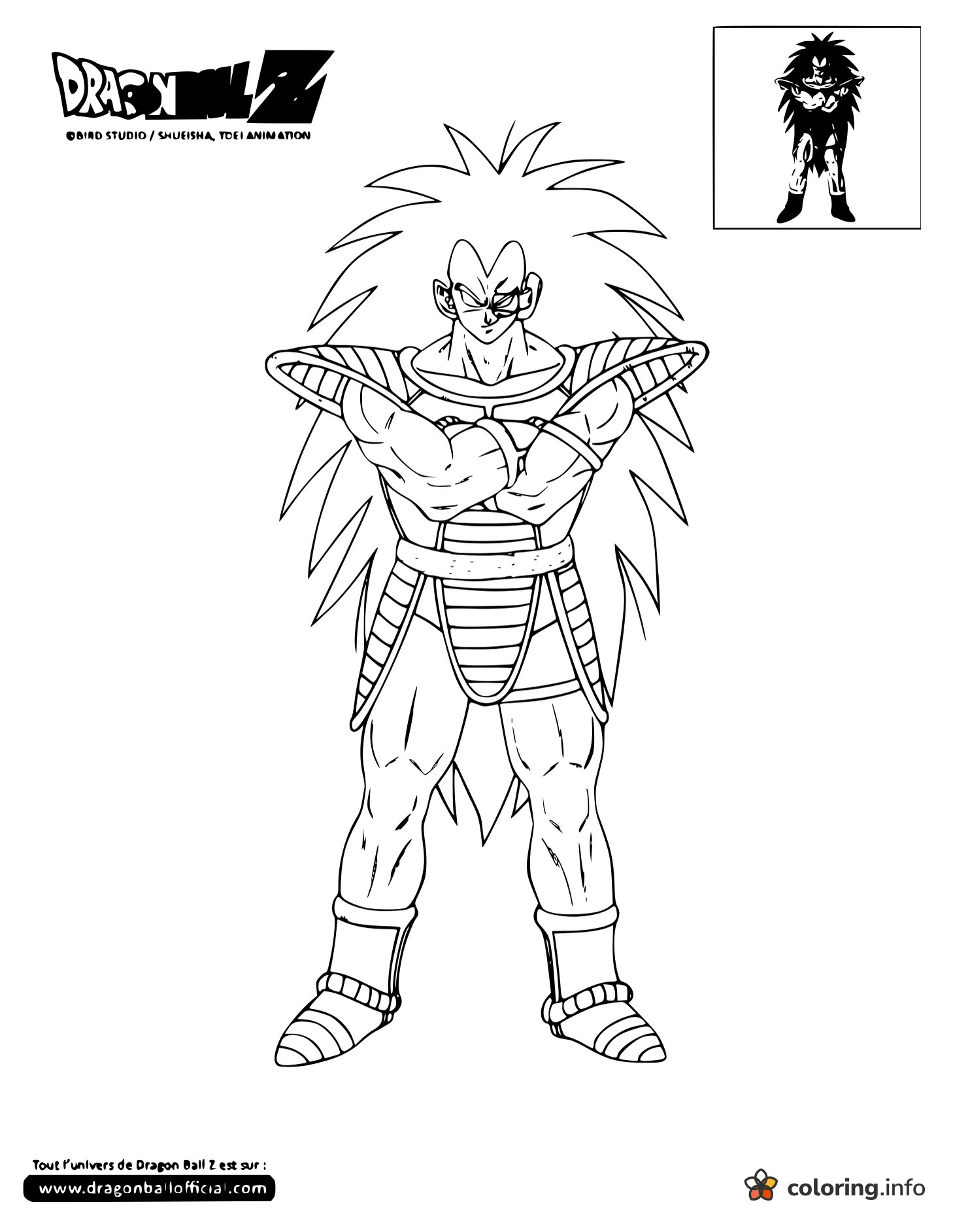 Raditz With Arms Folded, Dragon Ball Z Saiyan coloring page Raditz With Arms Folded, Dragon Ball Z Saiyan coloring page