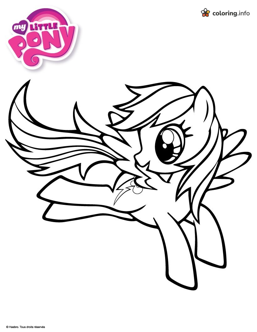 Rainbow Dash Mid-Leap, a My Little Pony Coloring Page Rainbow Dash Mid-Leap, a My Little Pony Coloring Page