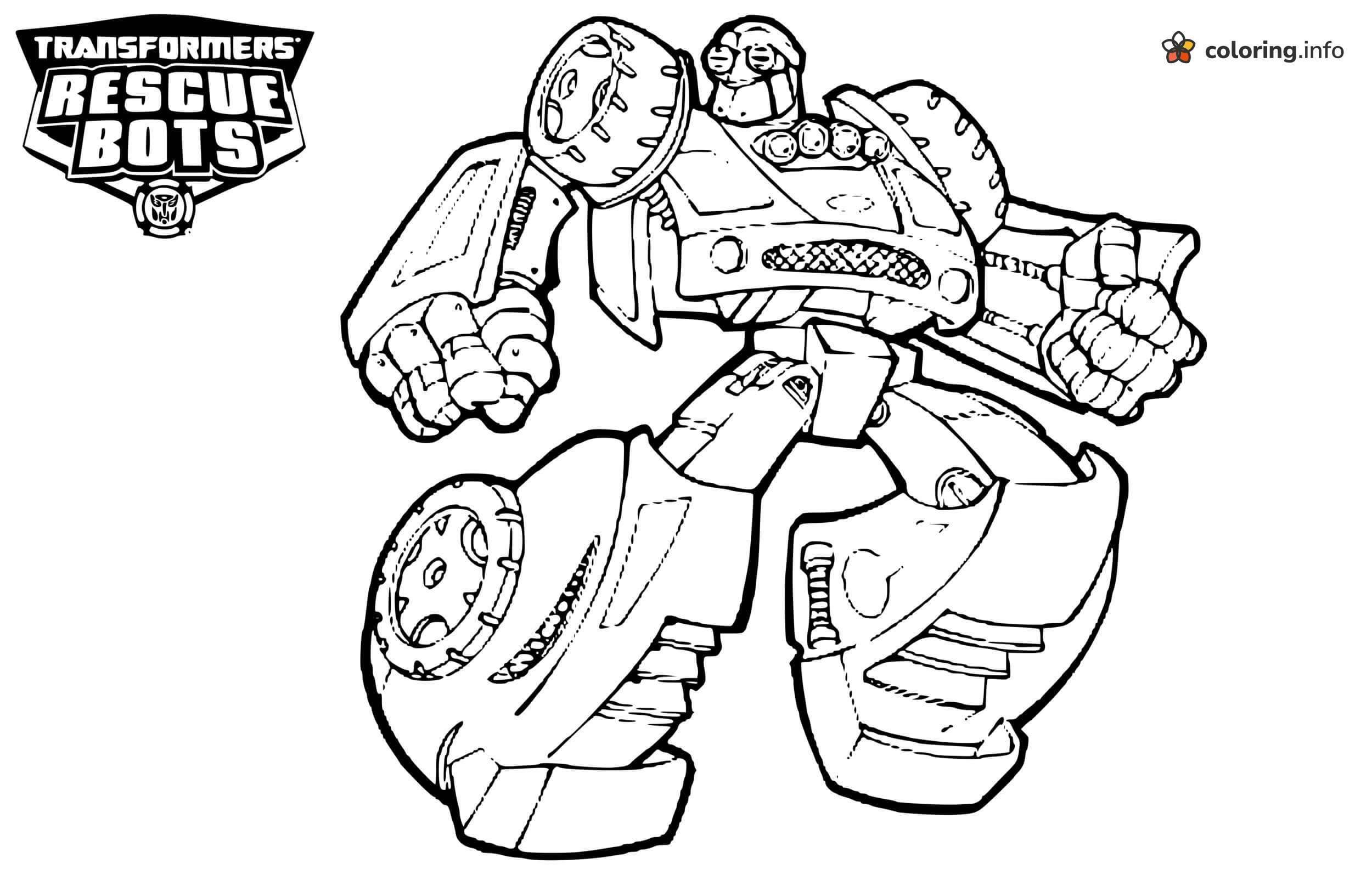 Car Robot Power Pose, a Rescue Bots Transformers Page coloring page Car Robot Power Pose, a Rescue Bots Transformers Page coloring page