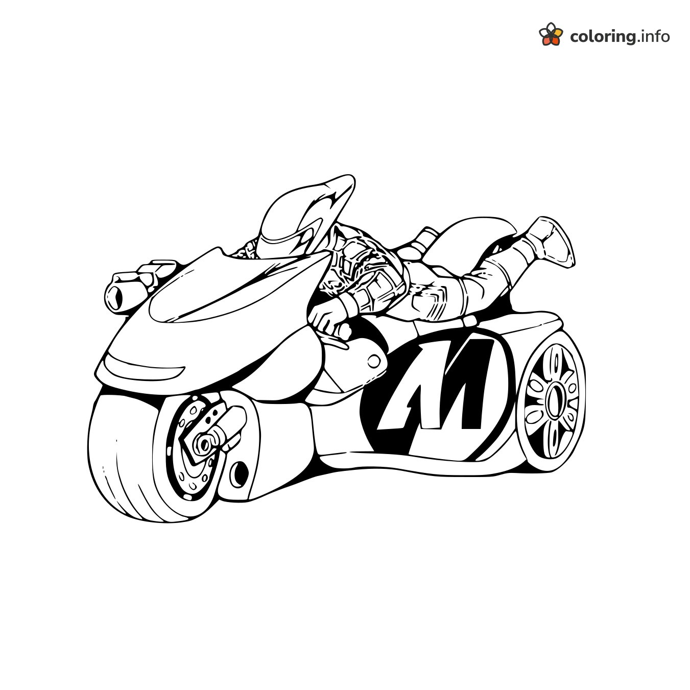 Futuristic Three-Wheel Bike Rider for Batman Fans coloring page Futuristic Three-Wheel Bike Rider for Batman Fans coloring page