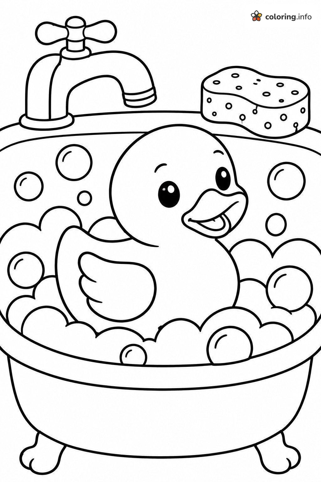 Rubber Duck in a Clawfoot Bubble Bath coloring page Rubber Duck in a Clawfoot Bubble Bath coloring page