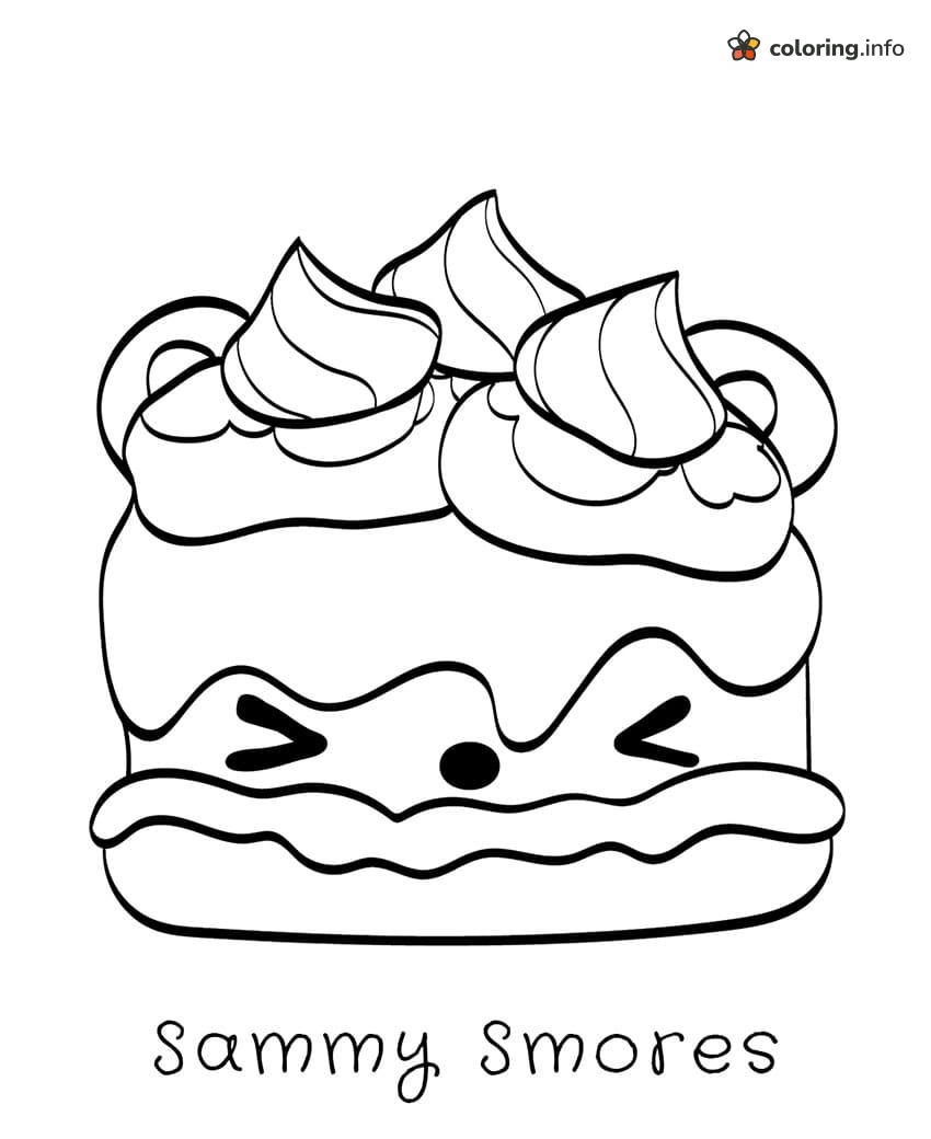 Sammy Smores Layered Num Noms Treat coloring page Sammy Smores Layered Num Noms Treat coloring page