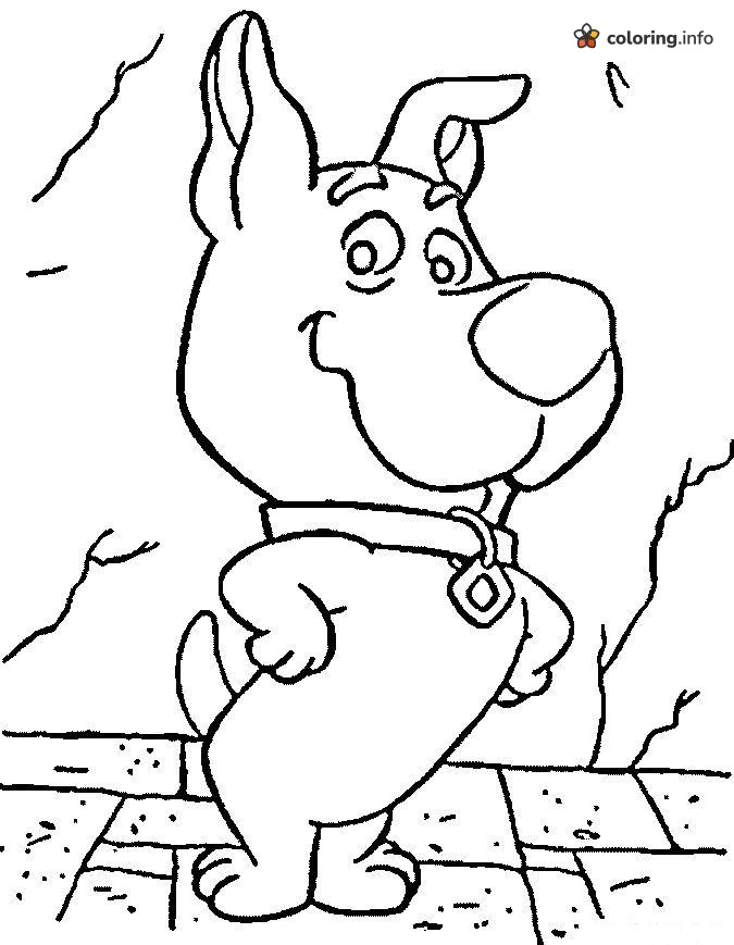 Smirking Scrappy-Doo, a Scooby-Doo Favorite, Standing Tall coloring sheet Smirking Scrappy-Doo, a Scooby-Doo Favorite, Standing Tall coloring sheet