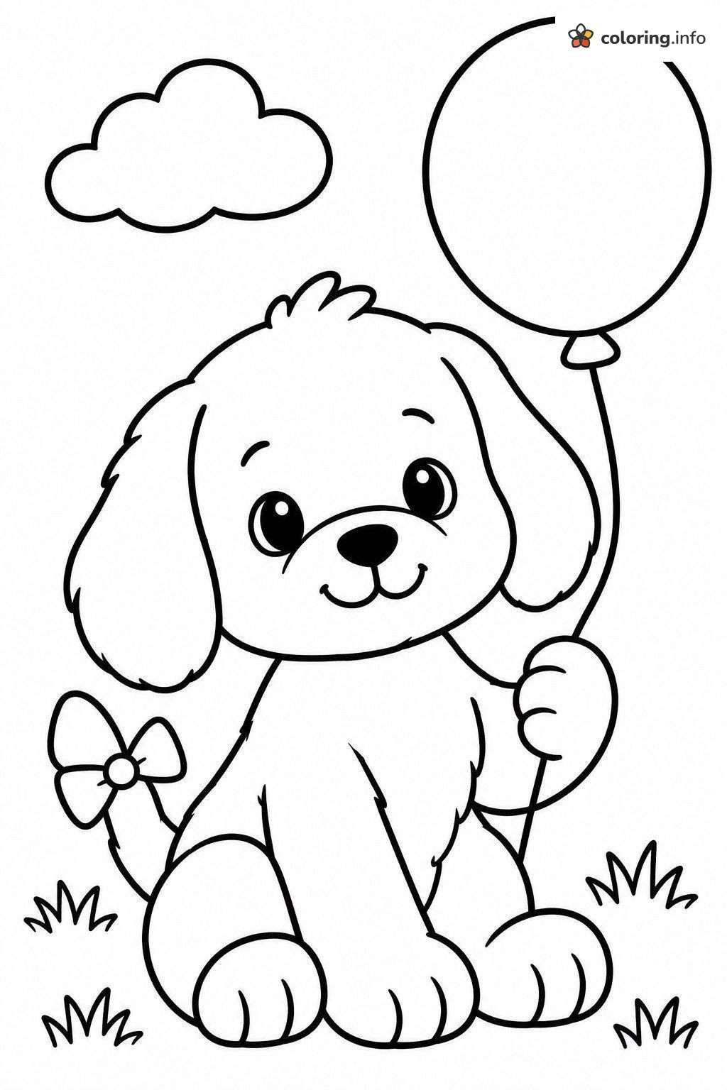 Puppy with a Balloon, Free Beanie Boos Printable coloring sheet Puppy with a Balloon, Free Beanie Boos Printable coloring sheet