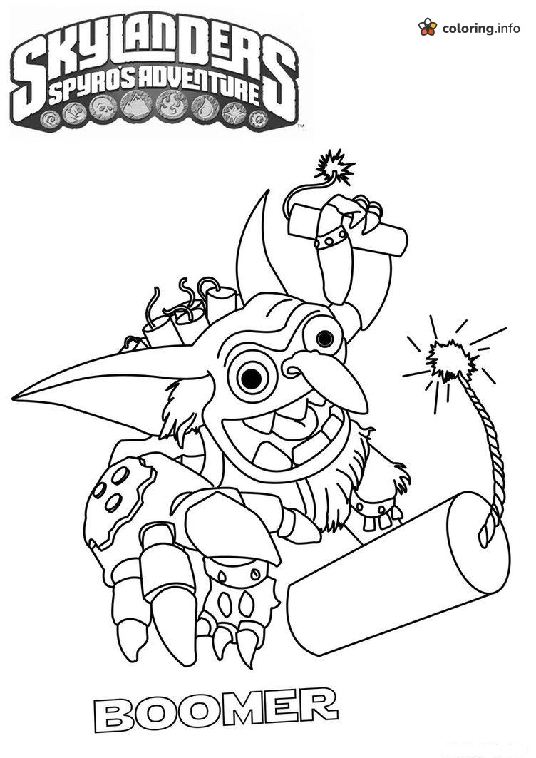 Boomer the Skylanders Goblin and His Lit Dynamite coloring page Boomer the Skylanders Goblin and His Lit Dynamite coloring page