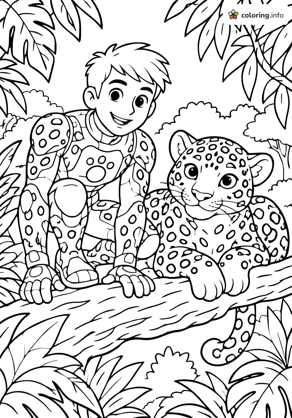 Jaguar Branch Buddies for Wild Kratts Fans coloring page Jaguar Branch Buddies for Wild Kratts Fans coloring page