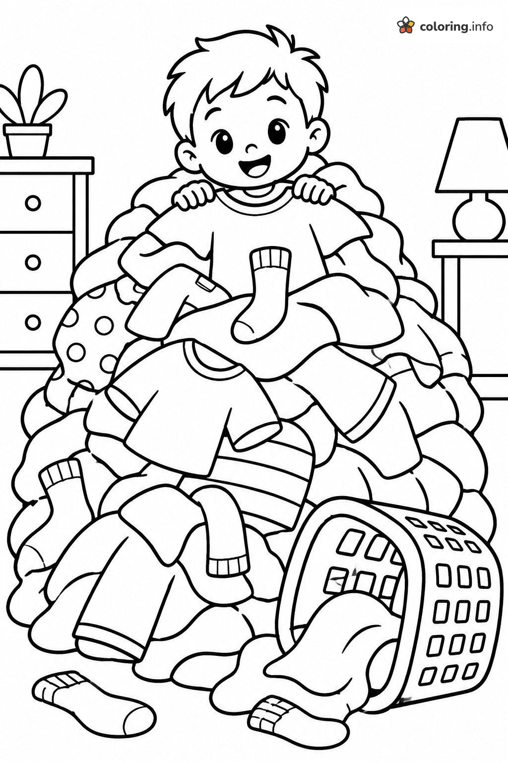 Giant Laundry Pile Boy From The Loud House coloring page Giant Laundry Pile Boy From The Loud House coloring page