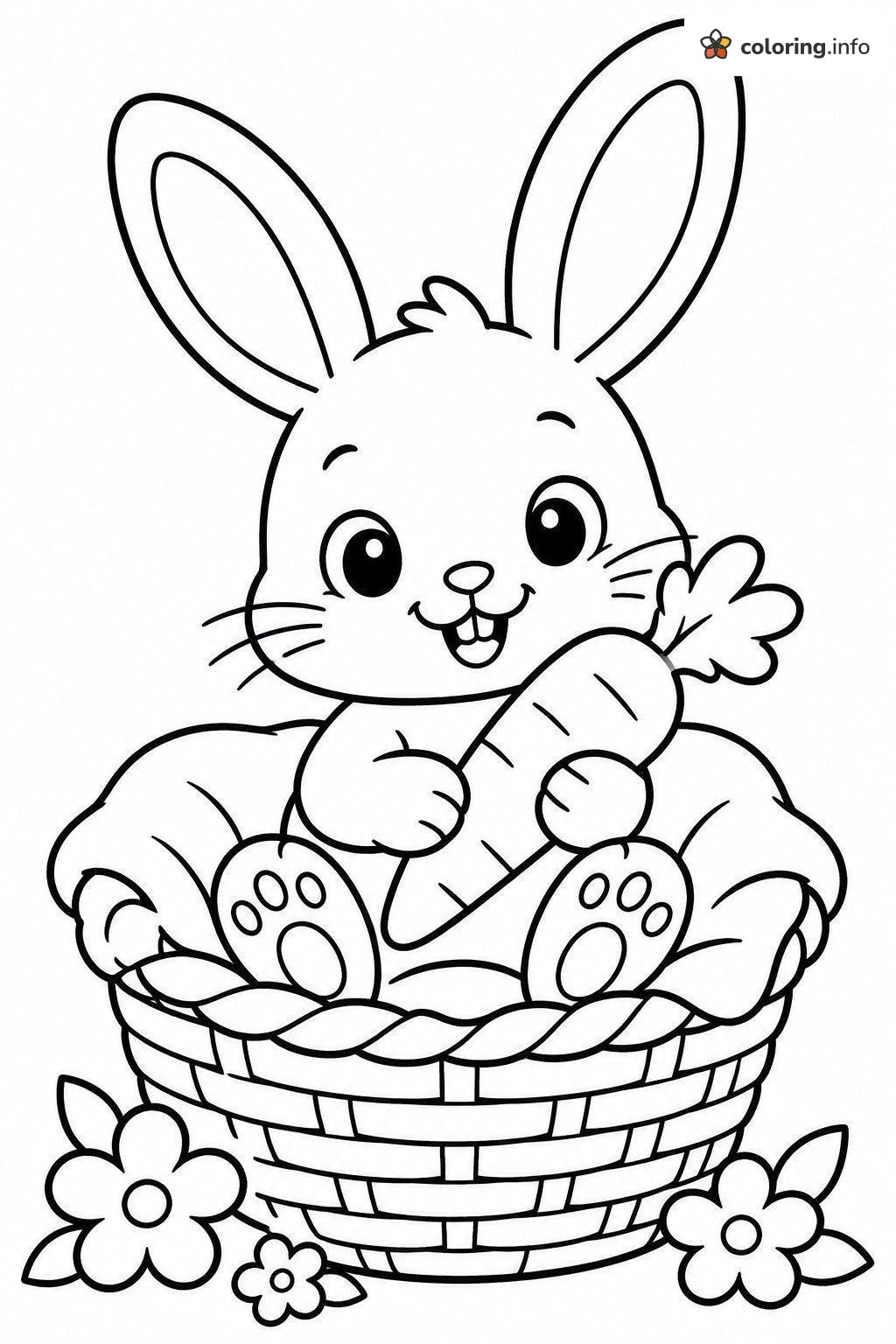 Sweet Baby Bunny Hugging a Carrot coloring page Sweet Baby Bunny Hugging a Carrot coloring page