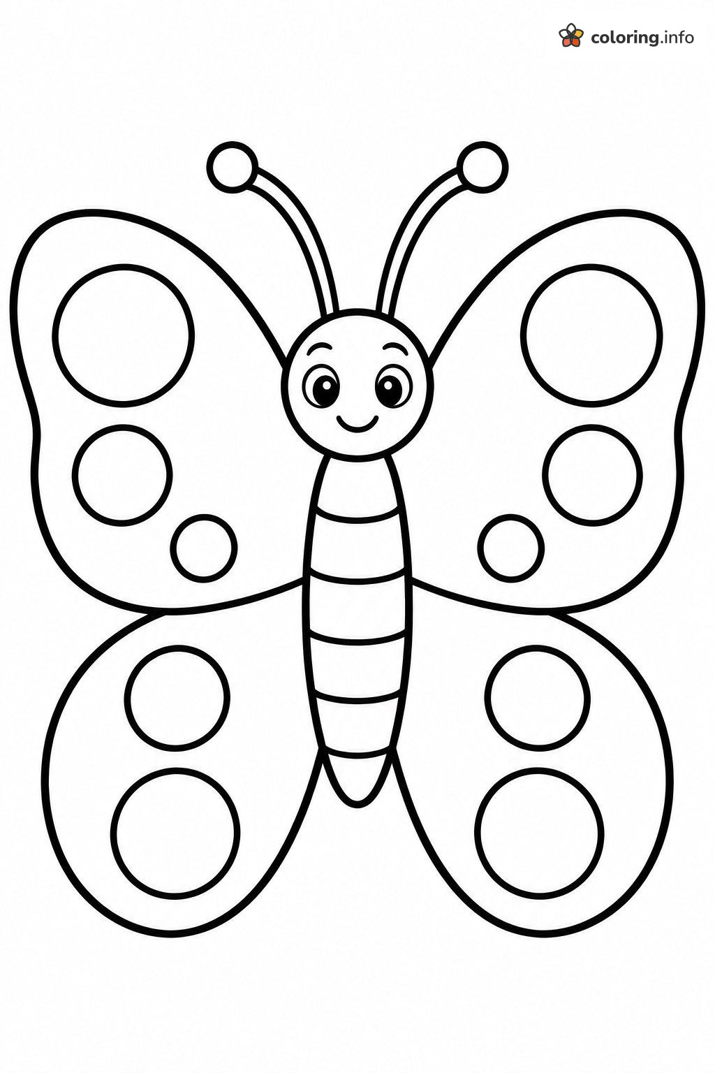 Big Circle Wings Butterfly Coloring Page Big Circle Wings Butterfly Coloring Page
