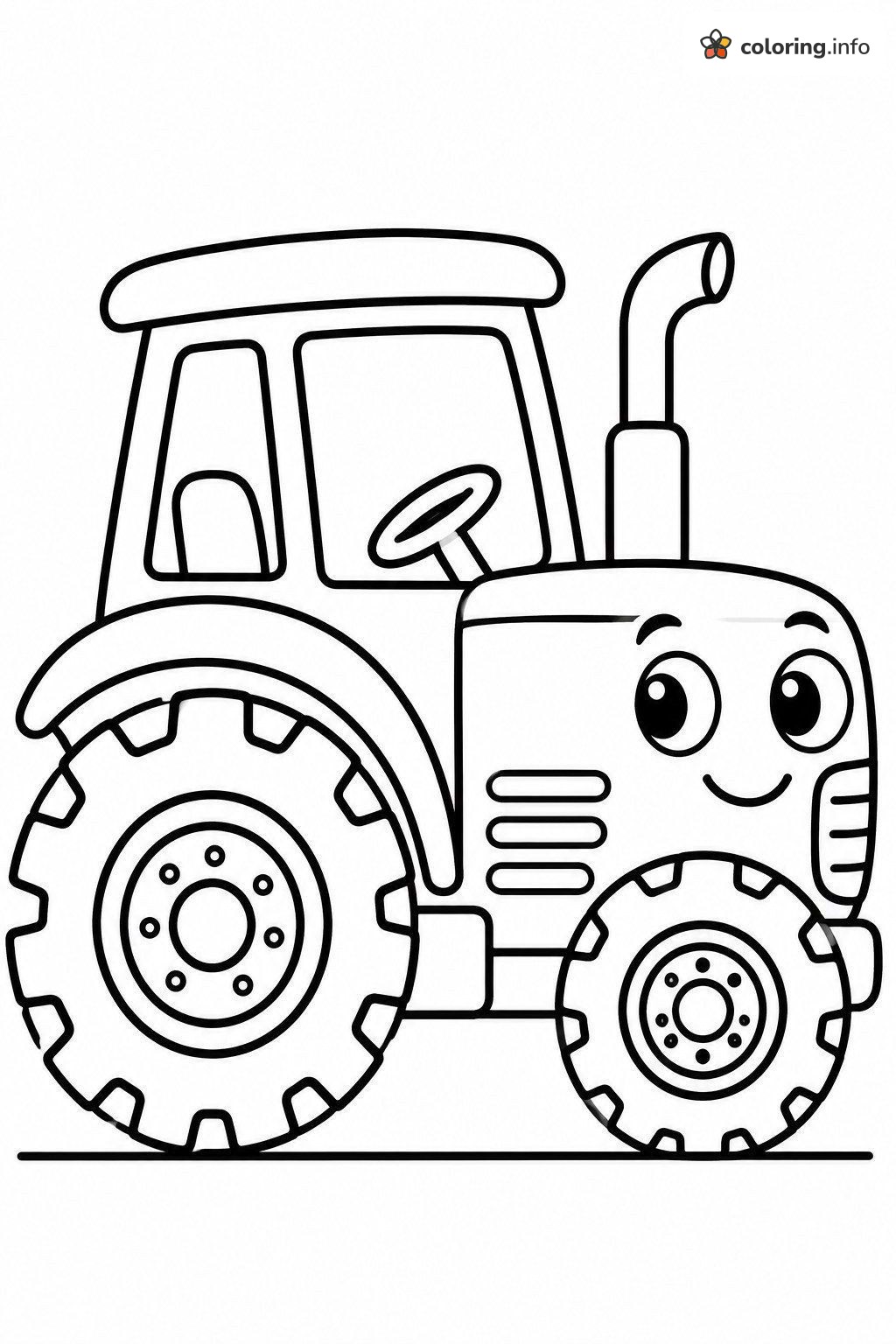 Simple Tractor Coloring Page With Big Wheels coloring page Simple Tractor Coloring Page With Big Wheels coloring page