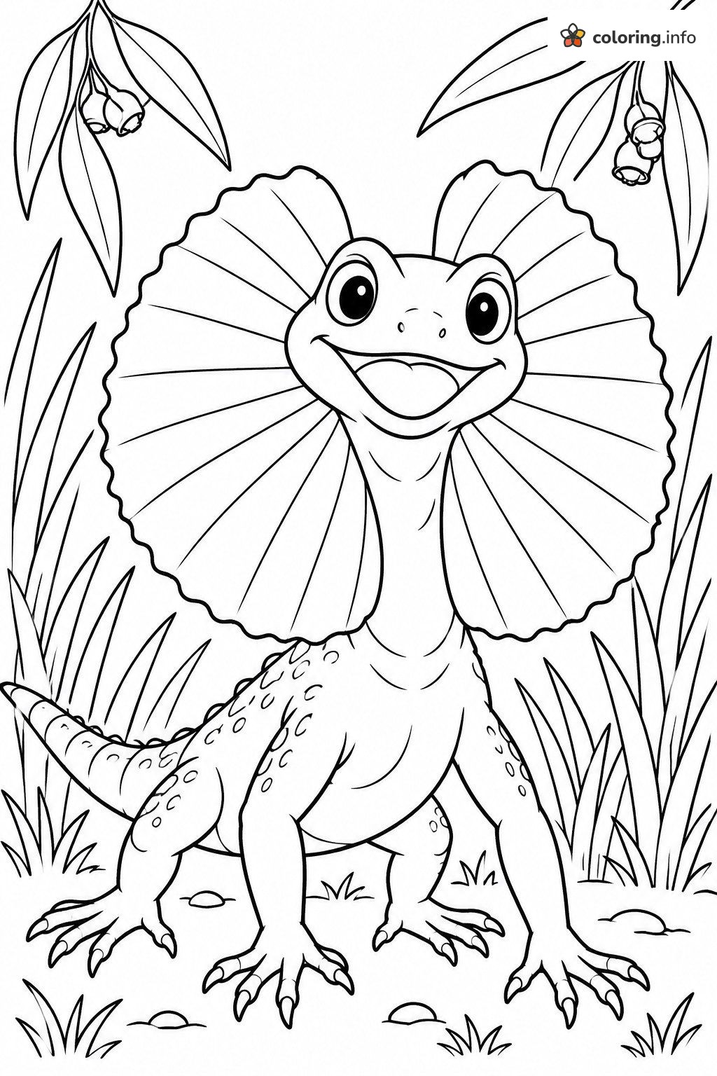 Frilled Lizard Showing Off a Big Neck Frill coloring sheet Frilled Lizard Showing Off a Big Neck Frill coloring sheet