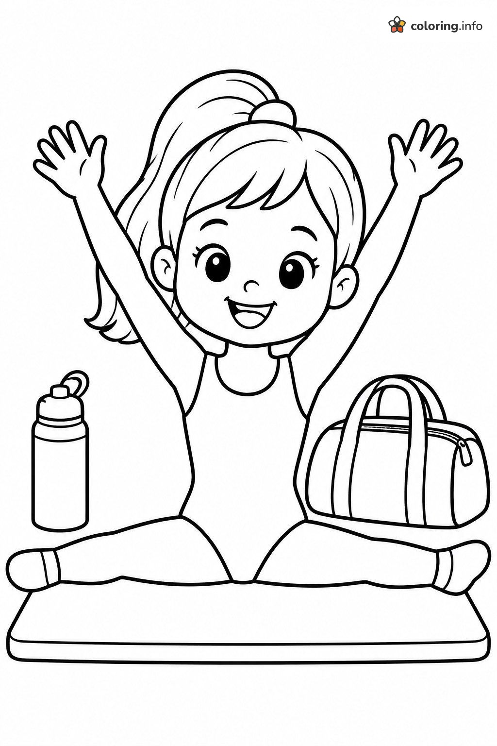 Side Splits on the Mat for Gymnastics Fans coloring page Side Splits on the Mat for Gymnastics Fans coloring page