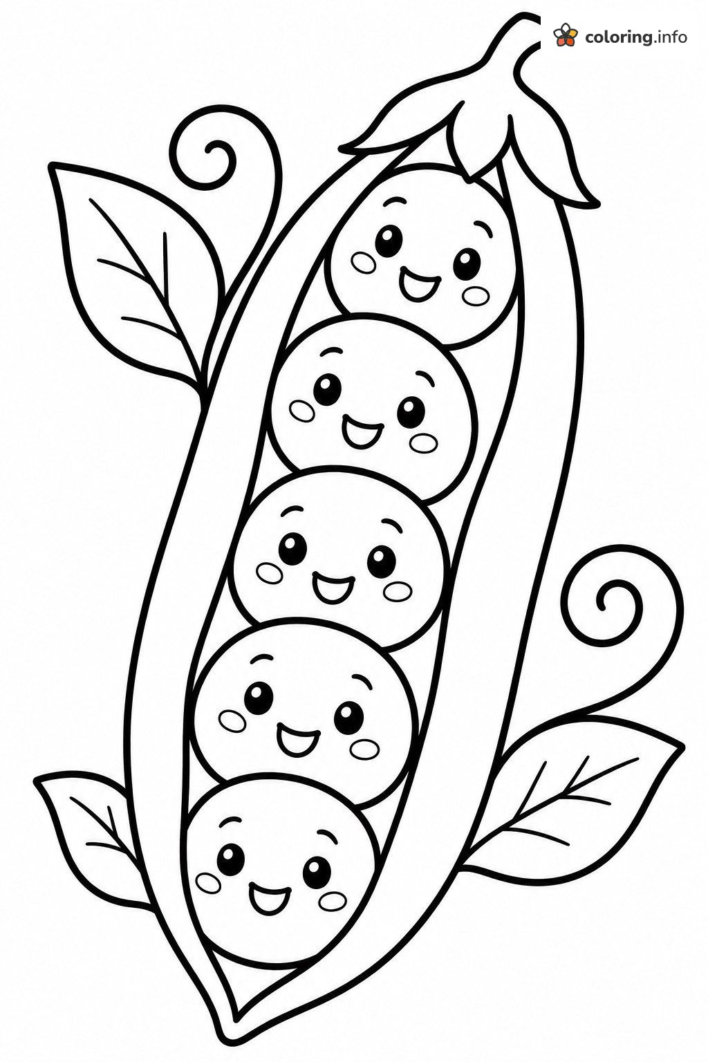 Five Little Peas, a Vegetable Pod to Color Five Little Peas, a Vegetable Pod to Color