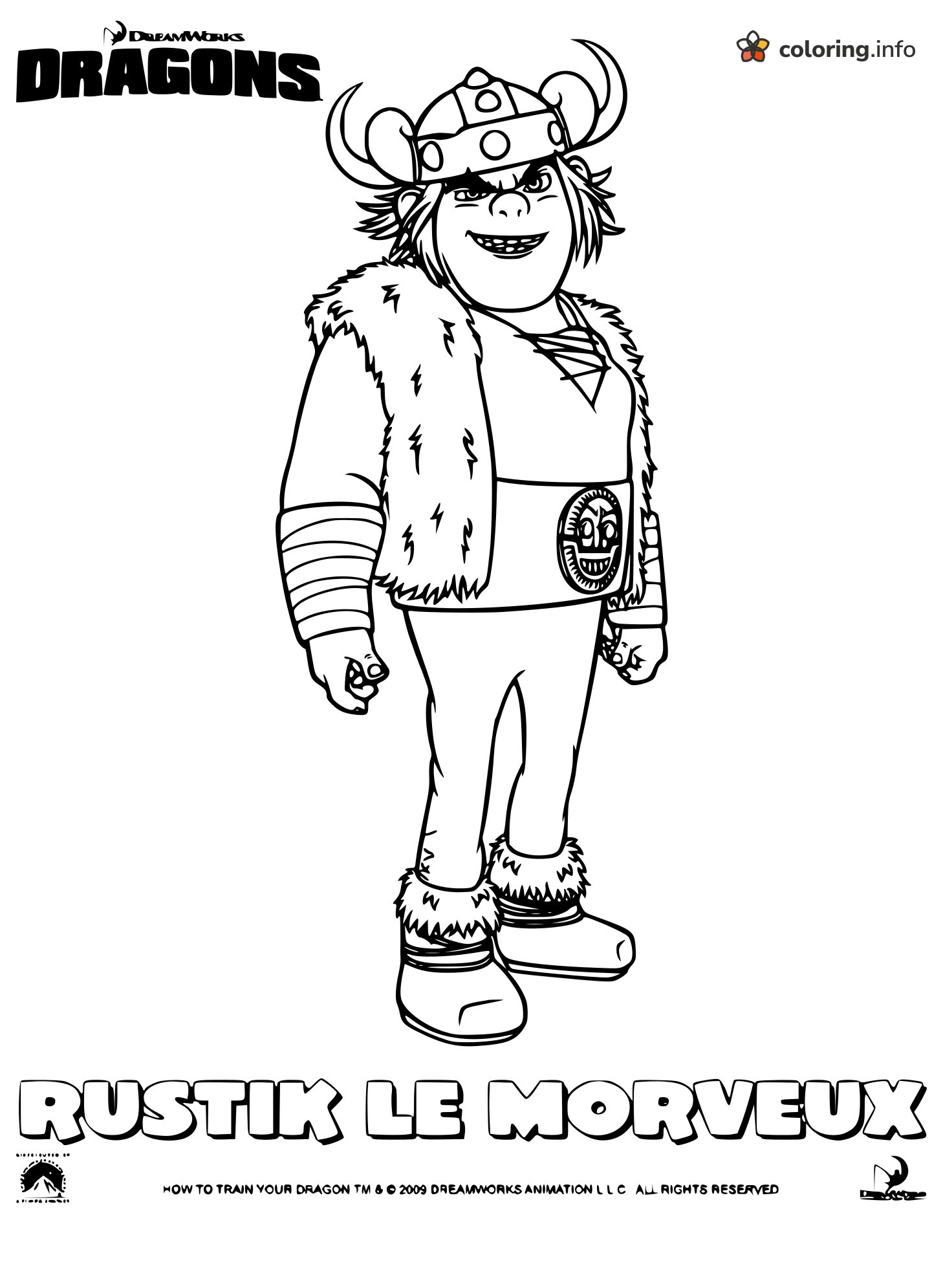 Snotlout Ready to Color: How to Train Your Dragon Viking in Fur Vest coloring page Snotlout Ready to Color: How to Train Your Dragon Viking in Fur Vest coloring page