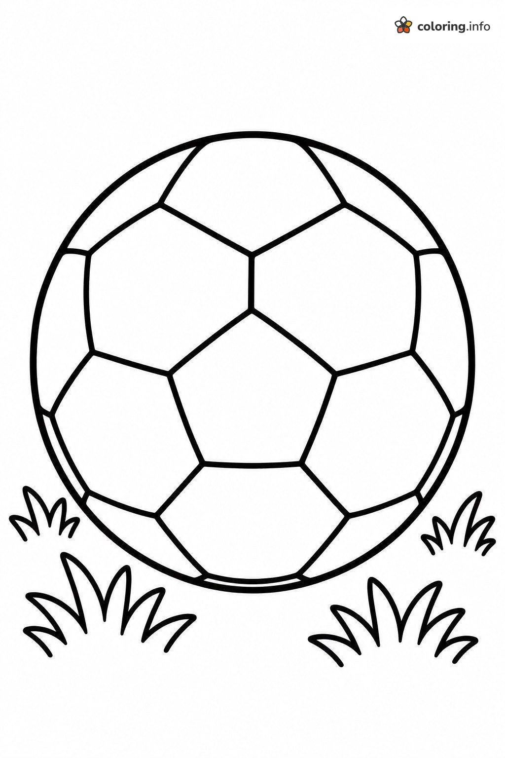 Big Soccer Ball Sitting on Grass printable coloring page Big Soccer Ball Sitting on Grass printable coloring page
