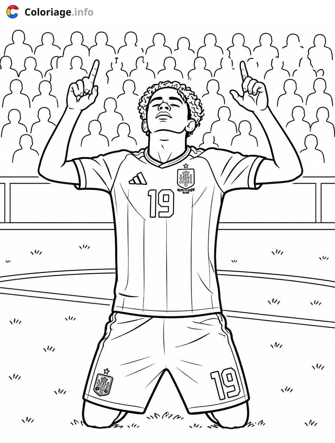 Soccer Player Celebrating a Goal coloring page Soccer Player Celebrating a Goal coloring page