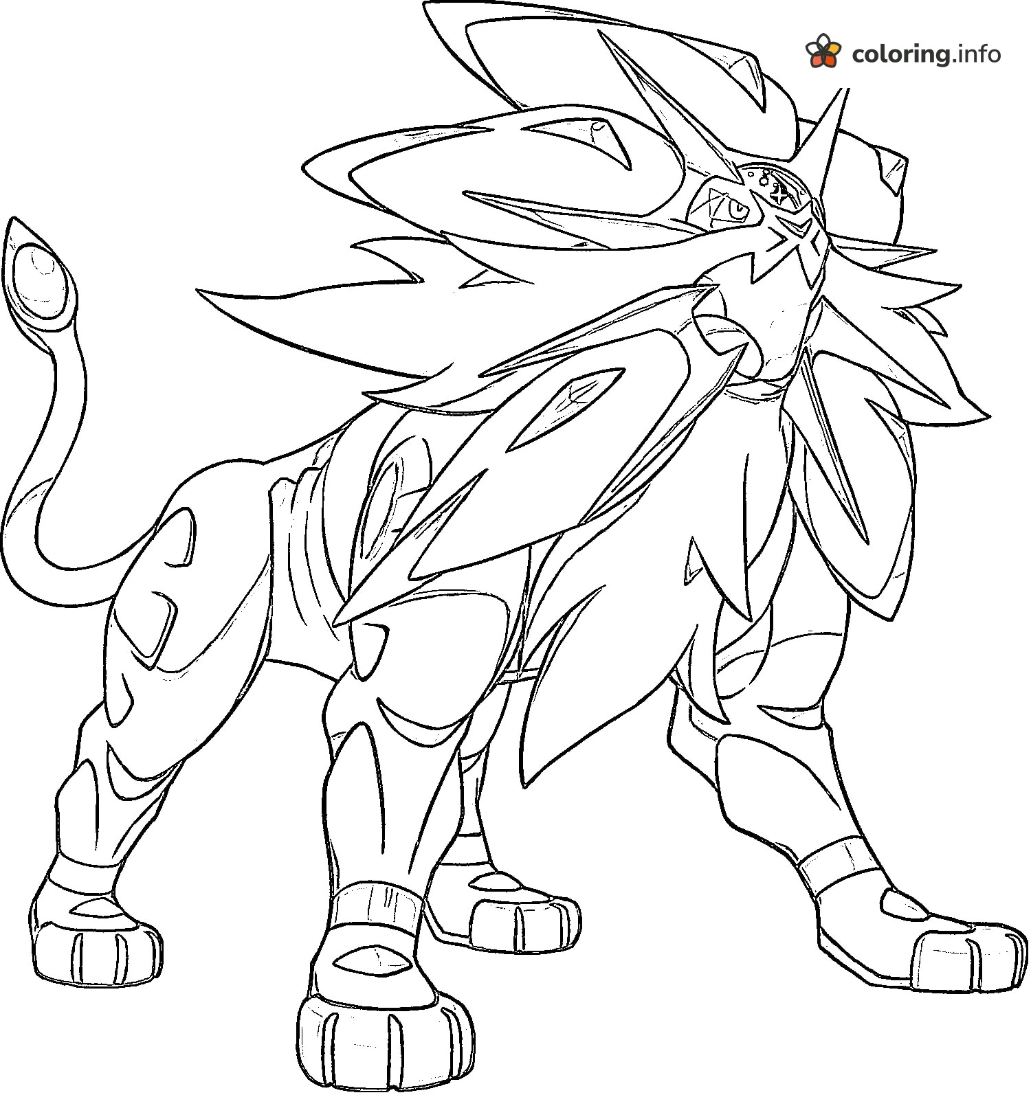 Solgaleo, Legendary Pokémon With a Flowing Mane coloring page Solgaleo, Legendary Pokémon With a Flowing Mane coloring page