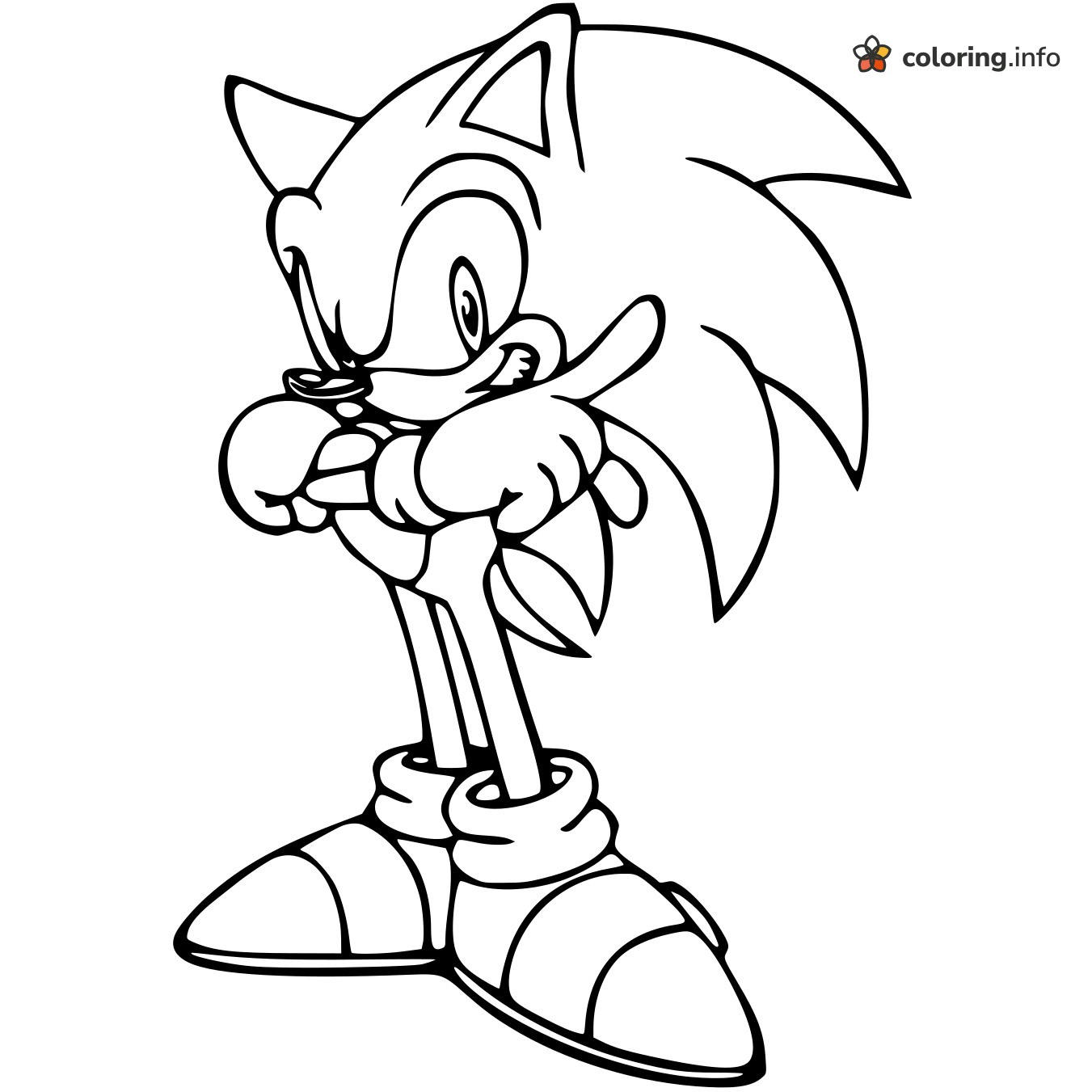 Cheeky Sonic the Hedgehog Pointing With Arms Crossed coloring page Cheeky Sonic the Hedgehog Pointing With Arms Crossed coloring page