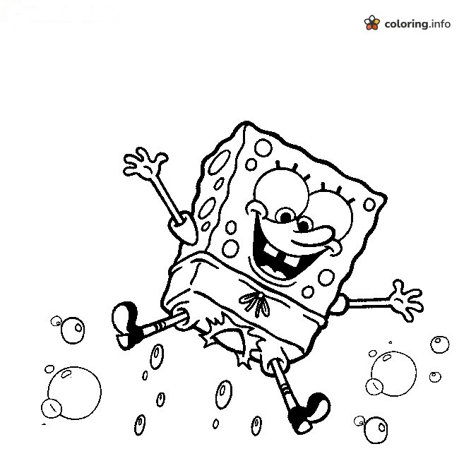 Bubble Leap with SpongeBob SquarePants coloring page Bubble Leap with SpongeBob SquarePants coloring page