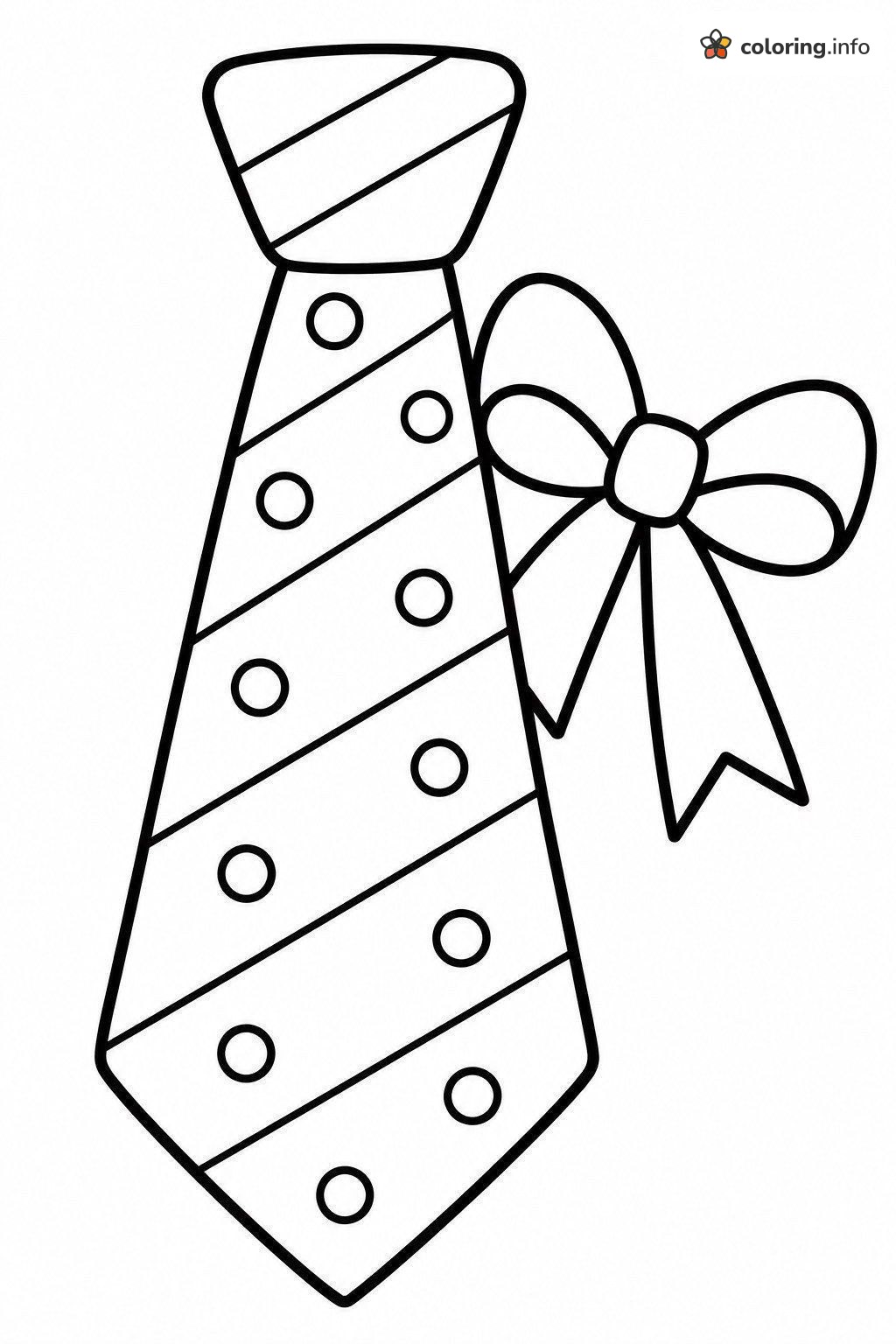 Father's Day Necktie Coloring Page With Stripes, Dots and Bow coloring sheet Father's Day Necktie Coloring Page With Stripes, Dots and Bow coloring sheet