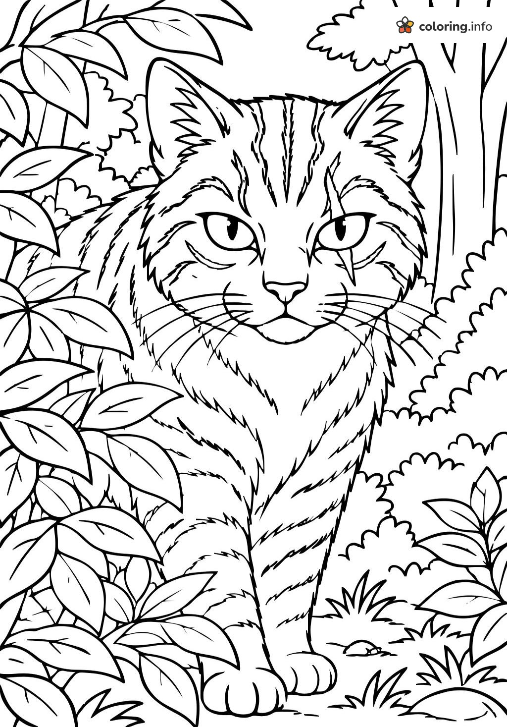 Scarred Tabby Warrior Cats Prowl Through the Leafy Woods coloring page Scarred Tabby Warrior Cats Prowl Through the Leafy Woods coloring page