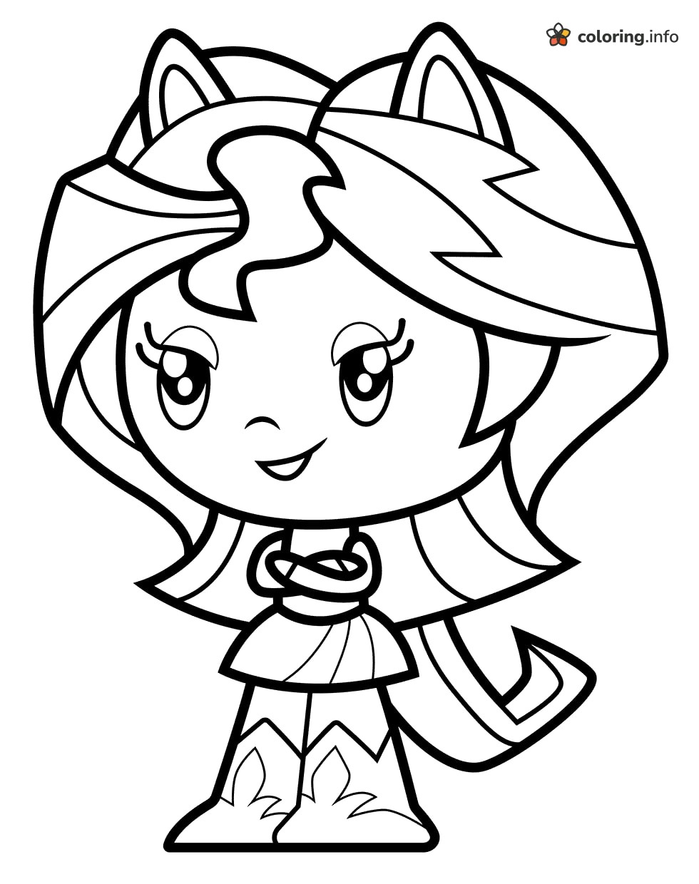 Sunset Shimmer Arms Crossed Cutie Mark Crew (MLP) Chibi coloring page Sunset Shimmer Arms Crossed Cutie Mark Crew (MLP) Chibi coloring page