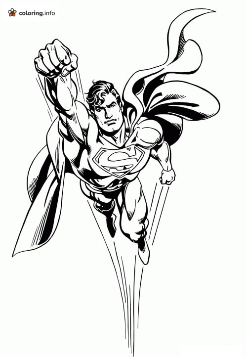 Superman Rocketing Up With Speed Lines coloring page Superman Rocketing Up With Speed Lines coloring page