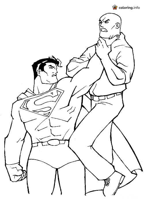 Superman Gripping a Bald Man by the Neck coloring page Superman Gripping a Bald Man by the Neck coloring page