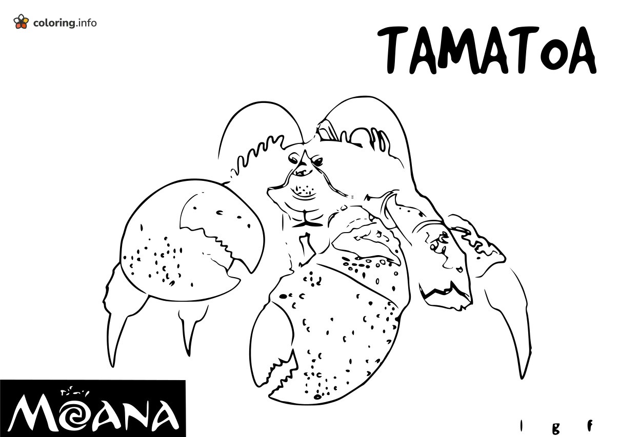 Tamatoa the Giant Crab From Moana With Spotted Claws coloring page Tamatoa the Giant Crab From Moana With Spotted Claws coloring page