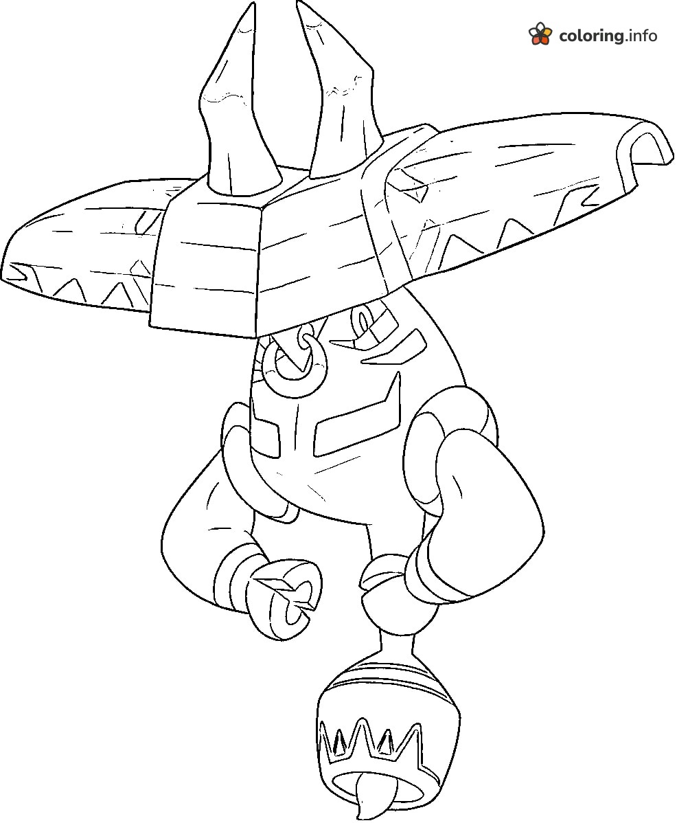 Tapu Bulu Horned Hat Legendary Pokémon Floating coloring page Tapu Bulu Horned Hat Legendary Pokémon Floating coloring page